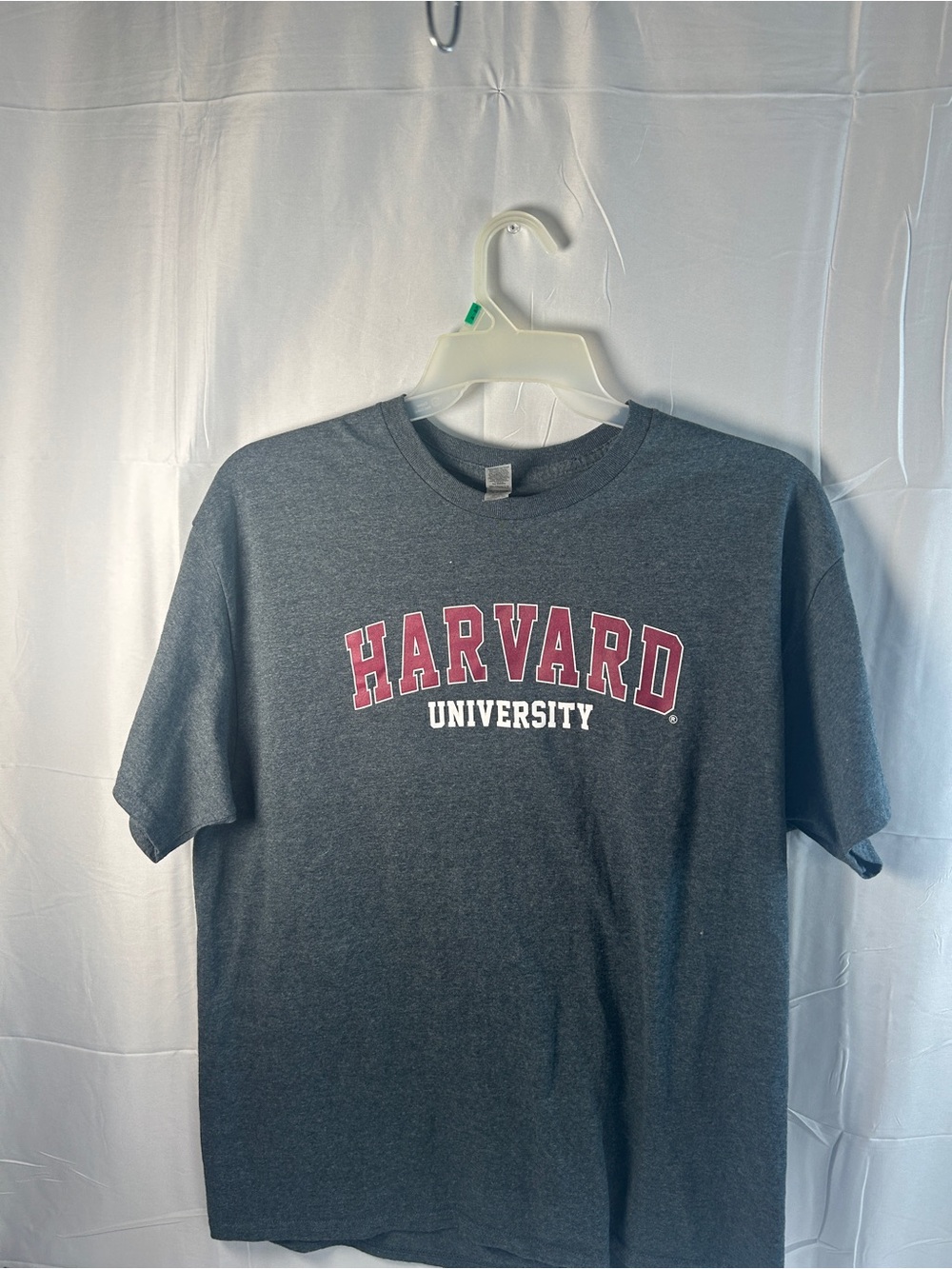 Gildan Men's Charcoal Gray Harvard University Graphic Tee with Crimson Lettering